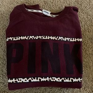 Victoria Secret / PINK / maroon with cheetah print / size large